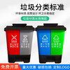 Garbage classification trash can commercial school wet and dry harmful food waste three-in-one foot double bucket 100L with lid 16 liters green food waste + gray others