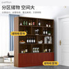 Red Ink Craftsman Wine Cabinet Solid Wood Living Room Wall Display Cabinet Porch Cabinet Partition Cabinet Red Wine Cabinet Simple Multi-Function Storage Cabinet Two Doors | Wild Oak Color 80*24*180