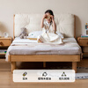 Genji wooden language modern simple children's bed solid wood soft back bed boy and girl single bed bedroom home small bed 1.5 meters
