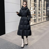 Sibaishe mid-length down jacket 2025 winter new women's hooded waist slimming thickened jacket