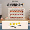 Zhenxi rolling egg storage box automatic egg roller slide refrigerator side door protection egg rack tray crisper four-layer rolling egg box milky white (each can hold about 30 eggs)