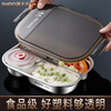 Shandahuang (SHDO) German 316 stainless steel compartmented dinner plate for children and adults lunch box student canteen serving plate with lid bowl and plate tableware antibacterial 316L four compartments without lid or bowl