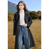 Betu women's new winter woolen coat lapel double-sided wool coat 100% sheep wool coat 2411T25 black S