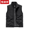 Hengyuanxiang multi-pocket men's vest outdoor loose large size workwear photography vest spring and autumn casual fishing vest jacket off-white (8822) XL recommended (130-150 pounds)
