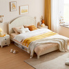 LINSY KIDS Lin's children's bed boys and girls single bed cream style double bed boys and girls 1.5*2 meters LS236A1-A