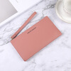 SHU GUO ER Korean style fashion wallet for women long thin zipper solid color simple large capacity multi-card slot clutch wallet for women yellow