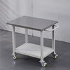 Zhang Shi Yijia double-layer 201 stainless steel workbench movable wheeled production line turnover trolley operating table packing table 60*120*75 can be customized