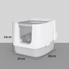 Leyoupai cat litter box fully enclosed anti-splash cat toilet cat poop box cat litter box cat litter box gray and white small size