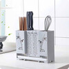 Canzhi chopstick barrel wall-mounted chopstick storage box kitchen spoon chopstick storage rack punch-free chopstick cage drain rack wall-mounted with knife holder (light blue)