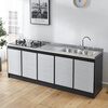 Renjuyi space aluminum kitchen cabinet stainless steel stove cabinet integrated storage aluminum alloy kitchen cabinet overall simple rental 2 meters flat