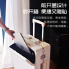 World Geographic Germany front-opening suitcase for men and women aluminum frame trolley case password travel bag 20 inches ivory white