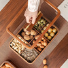 Muyaxuan fruit plate living room nut plate high-end melon seed plate dry fruit plate solid wood candy plate compartment snack storage box six-square grid fruit plate (including 6 glass bowls)