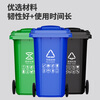 Kai Tak classified trash can with lid, large capacity, large plastic bucket, property community classified commercial catering kitchen trash can, blue (recyclable garbage), 120 liters, trailerable (length 47*width 53*height 93cm)
