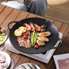 Telssida cast iron grill pan outdoor cassette stove barbecue plate uncoated barbecue pot large teppanyaki non-stick camping home