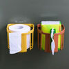 No punching toilet tissue box bathroom storage rack for toilet paper toilet paper roll wall hanging roll paper storage 1 strong sticker
