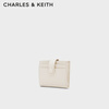CHARLES&KEITH simple buckle multi-card slot mini card bag female birthday gift New Year gift for girlfriend CK6-50701392 Beige beige