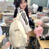 Xingxi high-looking schoolbag niche large-capacity backpack for girls college students Korean style cute simple bag versatile backpack white without pendants
