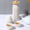Heat-resistant disposable Kung Fu tea cup with storage cup holder rice husk tea cup tea reception 60ml tea cup high-end high-end storage rack