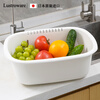 Lustro ware original imported wash basin, vegetable basin, silver ion fruit basin, plastic drain basket, multi-functional vegetable basket, drain basin (made in Japan) K-1647