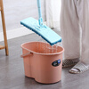 Plastic old-fashioned mop bucket rotating wringing water single bucket manual squeezing bucket hand-pressed mop bucket mop bucket ordinary green (one bucket and one wringer)