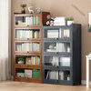 Jin Luyuan bookshelf storage rack floor-standing simple home new simple bookcase with door dust-proof storage cabinet living room storage cabinet back 6 layers 80 classic brown - full bamboo frame transparent