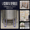 Short cloud stainless steel water tank 304 water tower water storage bucket household vertical and horizontal thickened roof kitchen water storage tank square wine barrel 2 tons vertical water tank (with shelf)