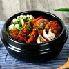 Kangshu (KANGSHU) Korean stone pot bibimbap Japanese cuisine special pot steamed egg bowl miso soup ginseng chicken soup commercial casserole 1100ml stone pot (with tray)