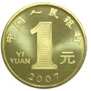 2007 Zodiac Year of the Pig commemorative coin, face value one yuan copper-nickel alloy commemorative coin, one zodiac commemorative coin, single graded coin