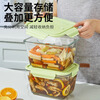 Xinmeiya high borosilicate glass crisper refrigerator lunch box pickled pickles chicken feet kimchi sealed jar taller and thicker large capacity matcha green square 1 piece 2600ml