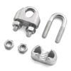 Jinggong (JINGGONG) 304 stainless steel wire rope chuck, wire rope chuck, U-shaped lock buckle, rope tightener, wire clamp 2mm (suitable for 2mm wire rope) (2 pieces)