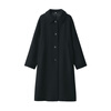 MUJI Women's Wool Mixed Stand Collar Coat Woolen Coat Mid-Length Women's Winter Jacket Women's BD0Z6A4A Black XL (165/92A)