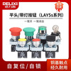 Delixi LAY5 buzzer power switch self-locking flat button emergency stop self-resetting mushroom head knob with light BE101 normally open separate contact green