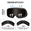 C-RIDING Retro Motorcycle Goggles Cruise Motorcycle Anti-Sand Cycling Helmet Goggles Can Wear Myopic Glasses Pedal Commuting Black Frame Silver-plated Lenses