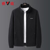 Yalu jacket men's autumn and winter velvet thickened jacket men's dad's fit solid color men's stand-up collar middle-aged warm top 921 black XL 120-140 catties