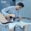 Saga (SAGA) guitar sf600 folk ballad beginner's entry-level male and female Saga acoustic guitar jita Saga musical instrument 41 inches SF600C wood color D barrel missing corner