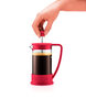 BODUM Brazilian French Press Coffee Maker with Glass Bottle 34 oz Warm Red