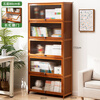 Trojan simple floor-standing bookshelf living room storage rack simple study storage cabinet bookcase reading rack integrated against the wall Changhong flip door five layers 80 long