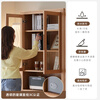 Original solid wood combination bookcase display cabinet Nordic modern minimalist study shelf oak bookshelf A4173 4-door bookcase - solid wood color