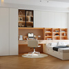 Oubli tatami customized modern simple wardrobe and bookcase combination integrated multi-layer board tatami bed customized for the whole house 899 per square meter customized gold