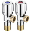 Yuante household three-way one in and two out water stop valve water heater toilet triangular valve eight-character valve hot and cold quick opening water stop valve triangular valve full copper hot and cold water valve switch water brass material (red label 1)