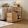 Quanyou Home Nordic solid wood sofa side for several living rooms and bedrooms movable small apartment storage storage cabinet