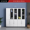 Zhenye file cabinet information cabinet office high cabinet wooden glass door cabinet panel file storage storage office background cabinet white two doors B 800*400*2000