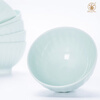 Changnan Jingdezhen ceramic tableware set high temperature Chinese gold-painted shadow blue carved porcelain dishes practical and high-end 26 pieces shadow green chrysanthemum petals 26 pieces tableware 26 pieces