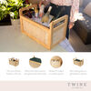 Twine Rattan and Wood Cooling Basket Beverage Cooling Ice Bucket