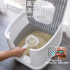 Leyoupai cat litter box fully enclosed anti-splash cat toilet cat poop box cat litter box cat litter box gray and white small size