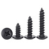Jinggong large flat head self-tapping screws umbrella head screws black mushroom head wood tooth self-tapping screws 7L M5 40 (100 pieces)