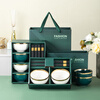 SUMEIJI gift bowl and chopsticks set, ceramic light luxury bowl set, gift to customers for annual meeting, employee benefits, souvenirs, store celebration prizes, gold-plated 4.5-inch bowl, 1 white, 1 green, 2 chopsticks