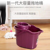 Thickened hand-pressed plastic mop bucket with wheels, rotating squeeze bucket, lazy person's water-free mopping artifact, rectangular portable wide dehydration bucket, cleaning single bucket, pressed dry mop bucket, newly upgraded cooked glue, thickened and resistant to falling, light blue
