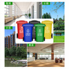 Kai Tak classified trash can with lid, large capacity, large plastic bucket, property community classified commercial catering kitchen trash can, blue (recyclable garbage), 120 liters, trailerable (length 47*width 53*height 93cm)