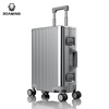 Roaming all-aluminum magnesium alloy luggage metal men's aluminum frame trolley case boarding case large travel luggage small case gun color thickened aviation grade aluminum magnesium alloy 20 inches 2025 renewed version can be boarded